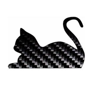 4 Pack Cat Love Sticker Black Carbon Fiber Vinyl Decal Logo Laptop Window
